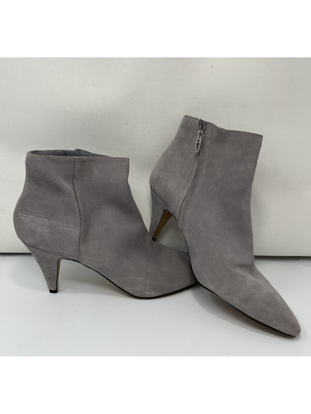 Dolce Vita Gray Suede Pointed Toe Kitten Heel Ankle Boots Booties Women Size 11
